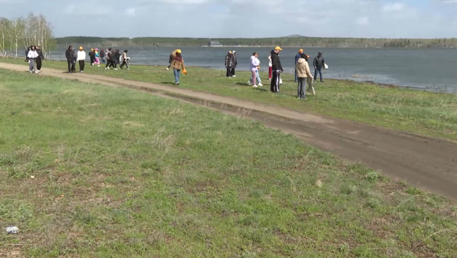 Бурабай ауданының студенттері Қатаркөлдің жағалауын қоқыстан тазартты