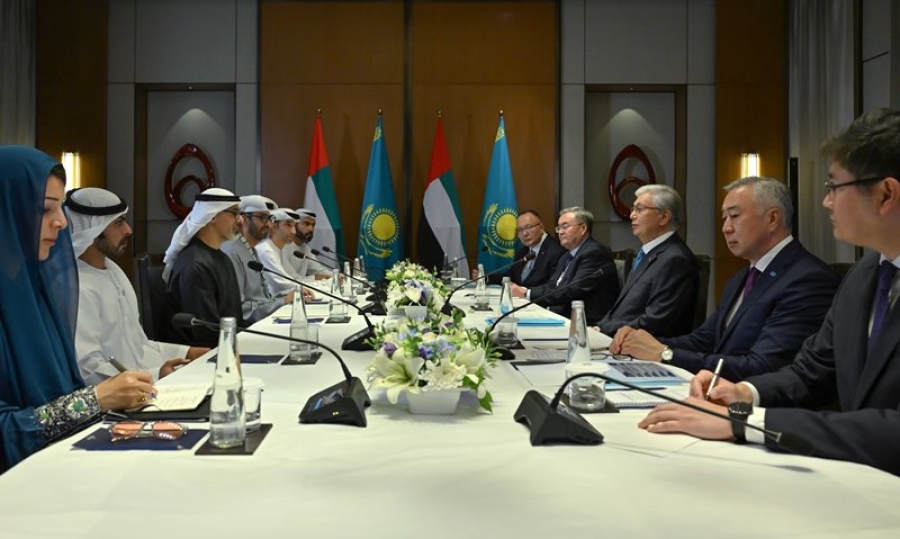 The Head of State Meets with Crown Prince of Abu Dhabi Khaled bin Mohammed Al Nahyan