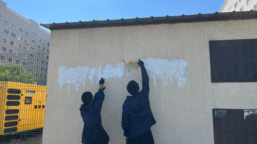Десятки граффити о наркотиках закрасили в Астане