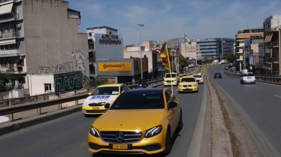 Грекияда такси жүргізушілері шеруге шықты