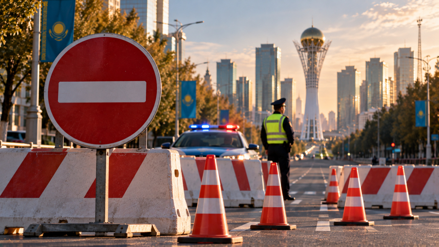 Дороги перекроют до 14 октября в Астане