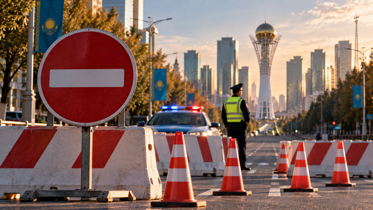 Дороги перекроют до 14 октября в Астане