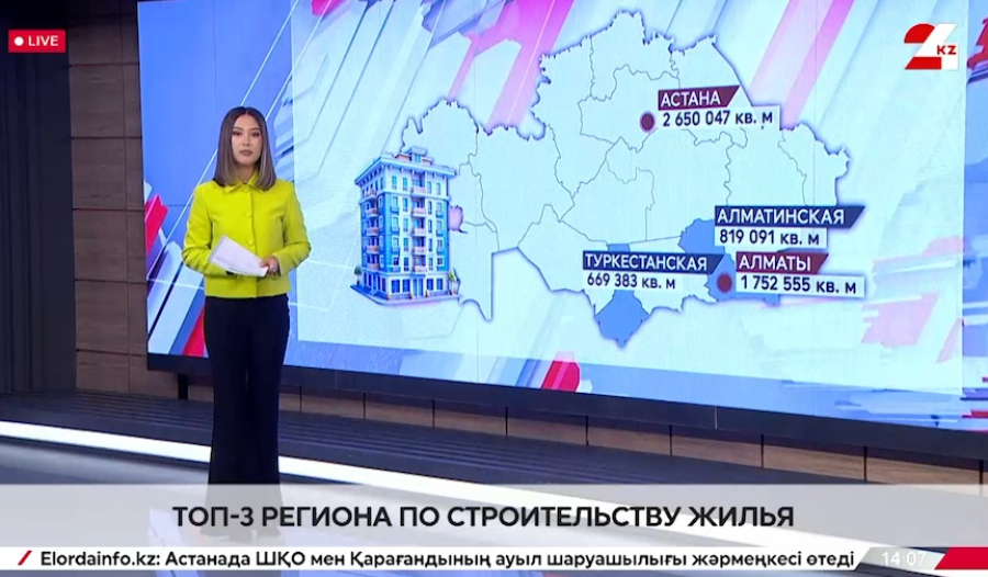 Ввод жилья в эксплуатацию: показатели регионов Казахстана