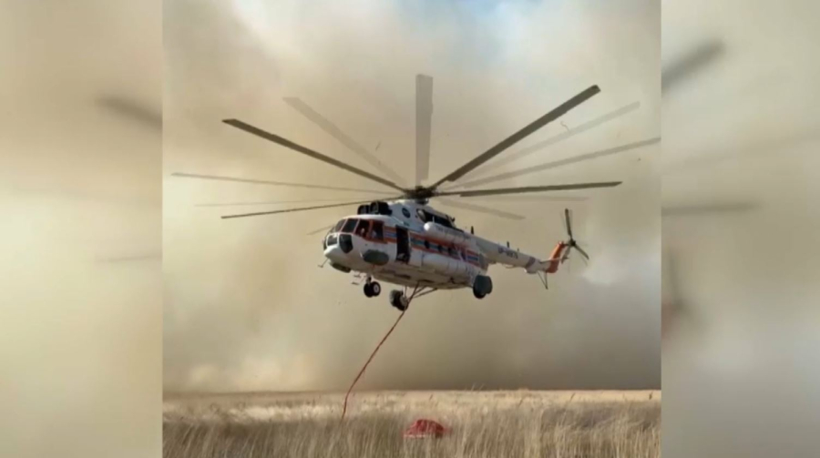 Камыш снова горит в Атырау