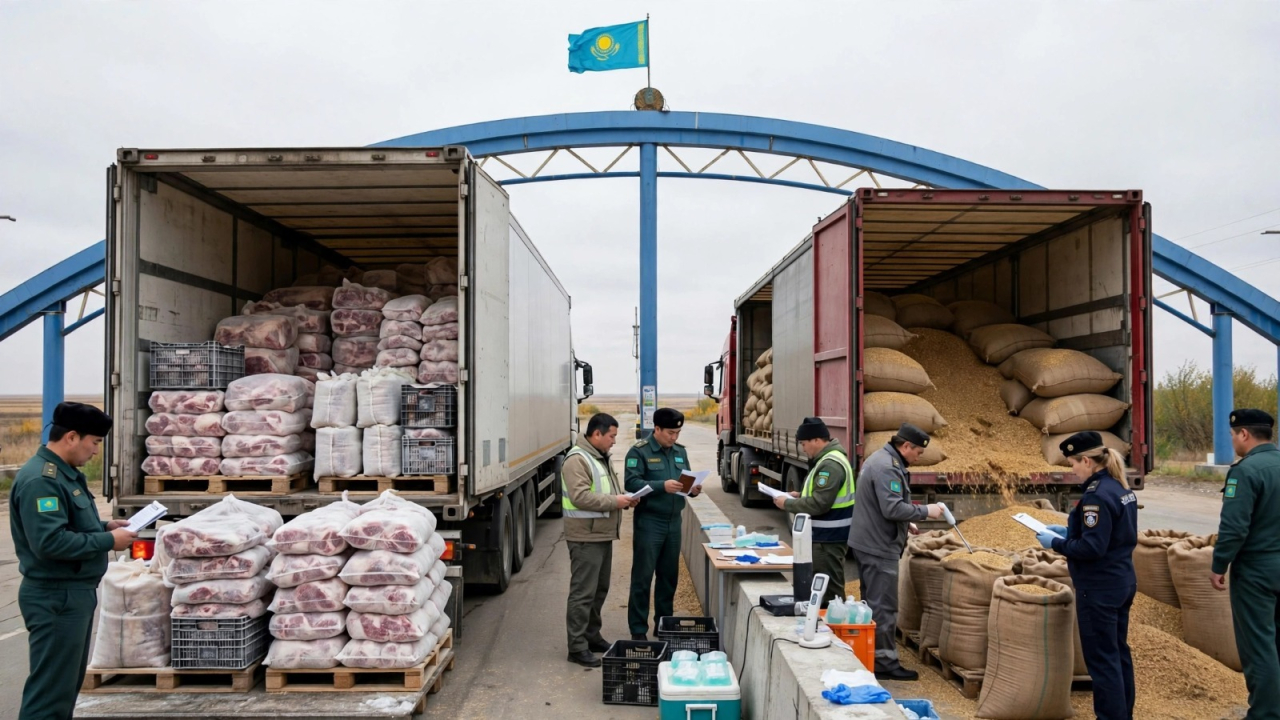 Две фуры с 60 тоннами мяса и отрубей развернули на границе в ЗКО