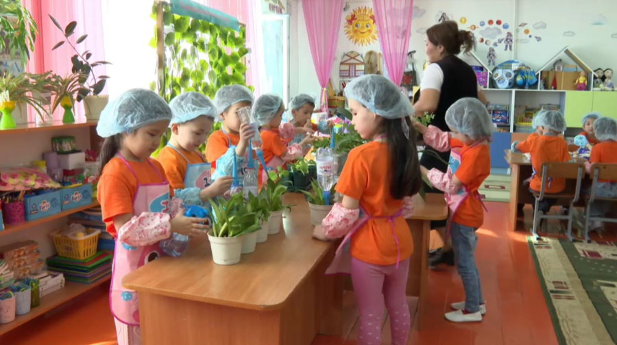 Шымкентте бүлдіршіндер егін егіп жүр