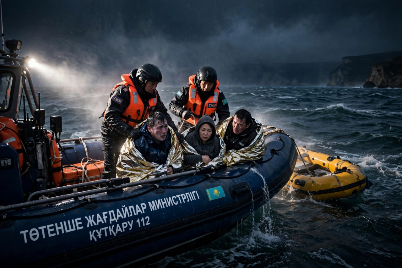 Маңғыстауда теңізге ағып кеткен үш адам құтқарылды