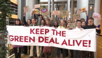 Экоактивисты организовали акцию протеста в здании Европарламента
