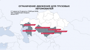 Движение большегрузов ограничили в Казахстане до конца лета