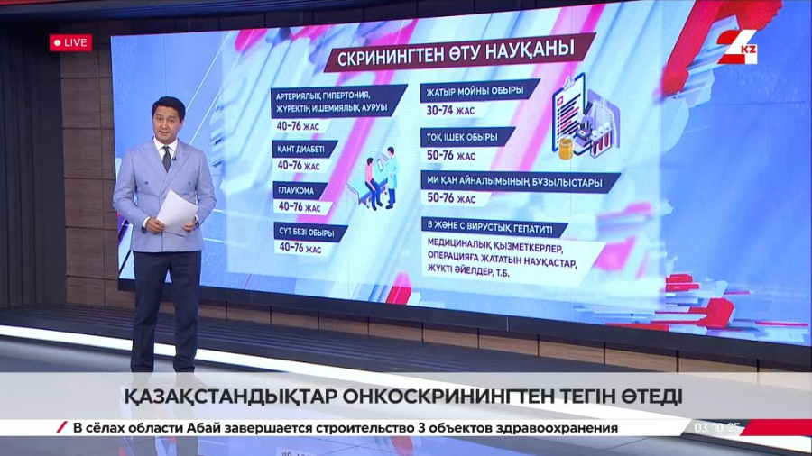 Қазақстанда онкоскринингтен өтуге МӘМС талап етілмейді