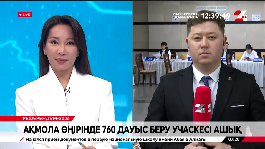 Ақмола облысында 760 дауыс беру учаскесі жұмысын бастады. Live