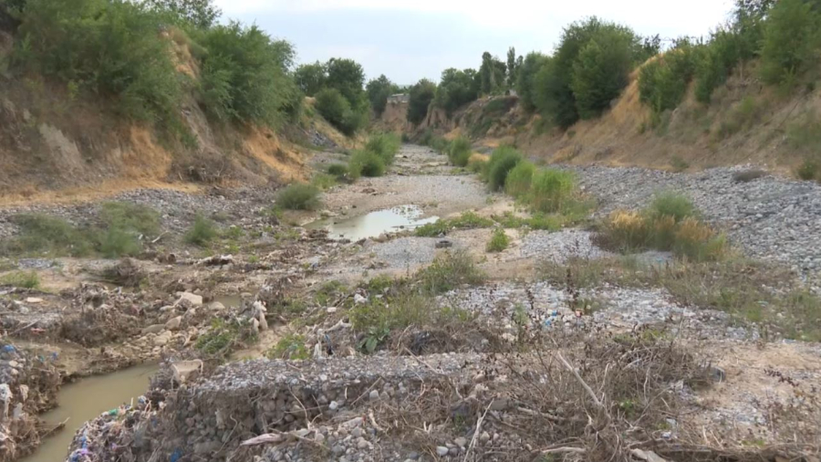 Река Сайрам-Су в Шымкенте обмелела раньше обычного периода