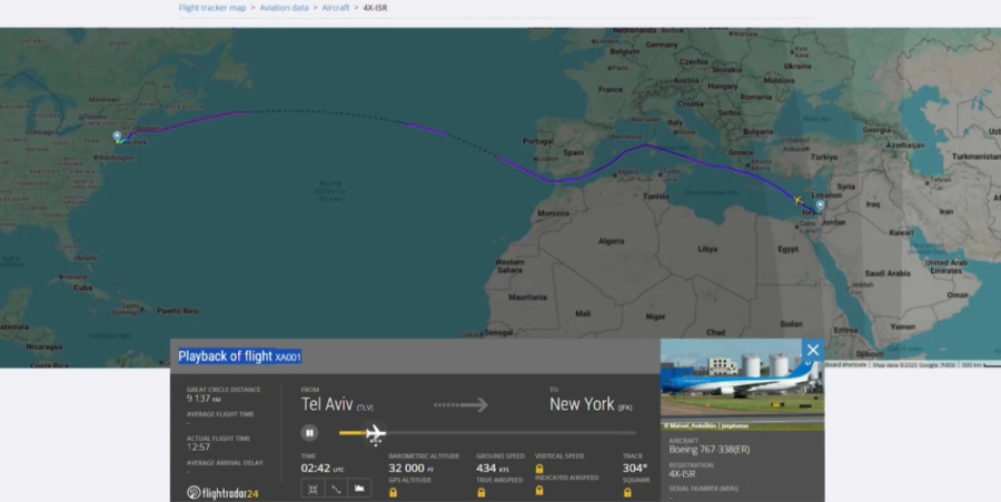 Б.Нетаньяху мінген ұшақтың бағыты өзгерді