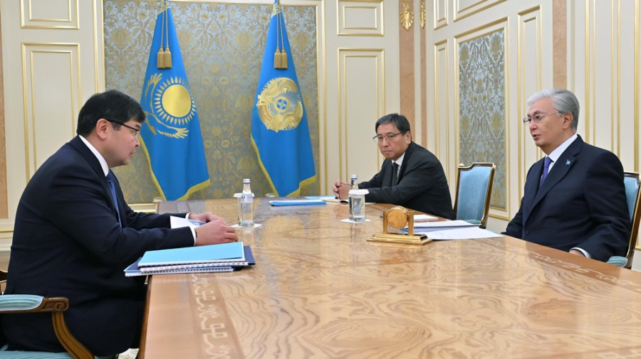 Глава государства принял министра финансов Мади Такиева