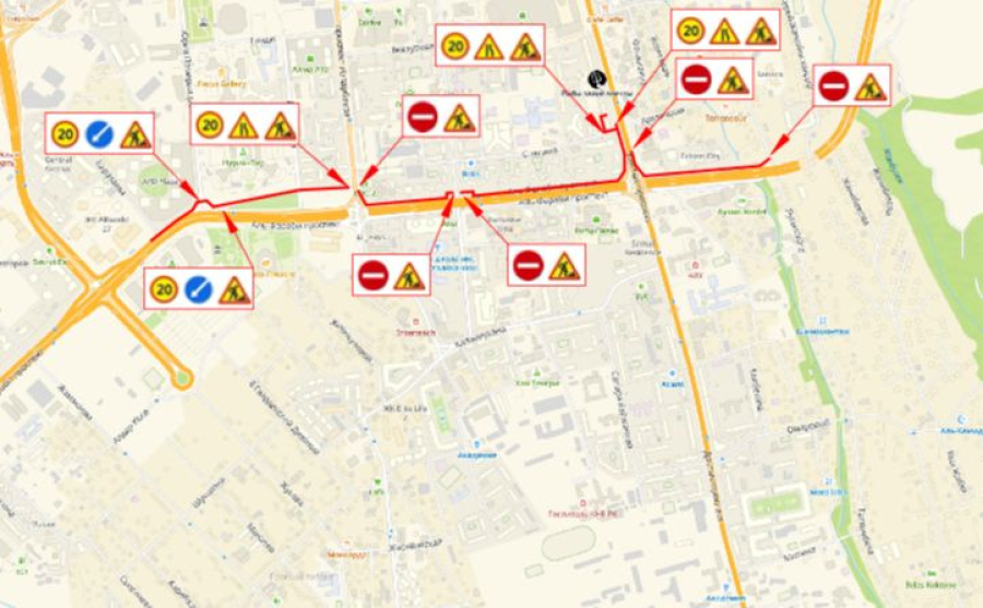 Движение на участке проспекта аль-Фараби ограничат в Алматы