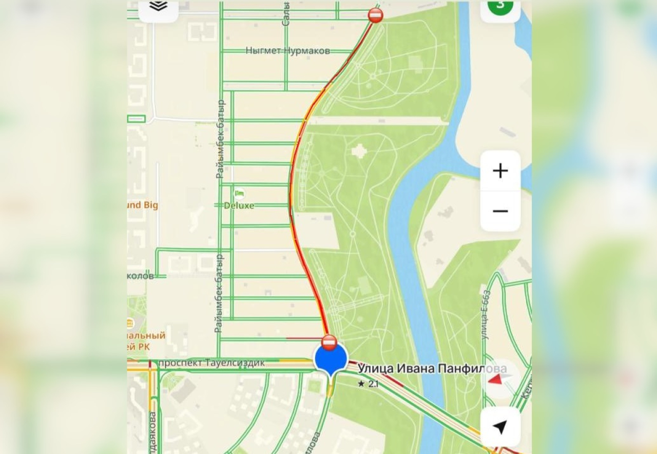 Улицу Панфилова частично перекрыли в Астане