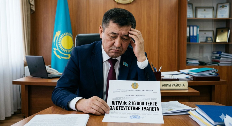 Акима оштрафовали на 216 тысяч тенге из-за туалета в Павлодарской области