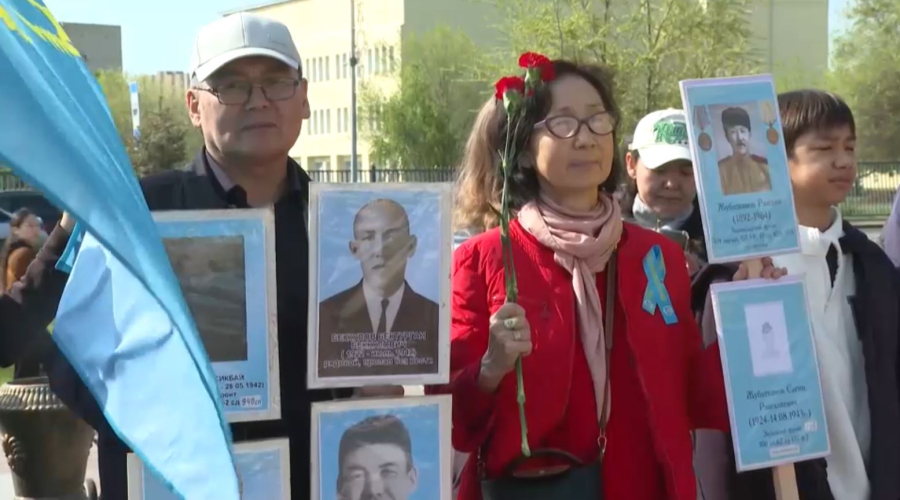 Ақтөбе облысында Жеңіс күніне орай азалы митинг өтті