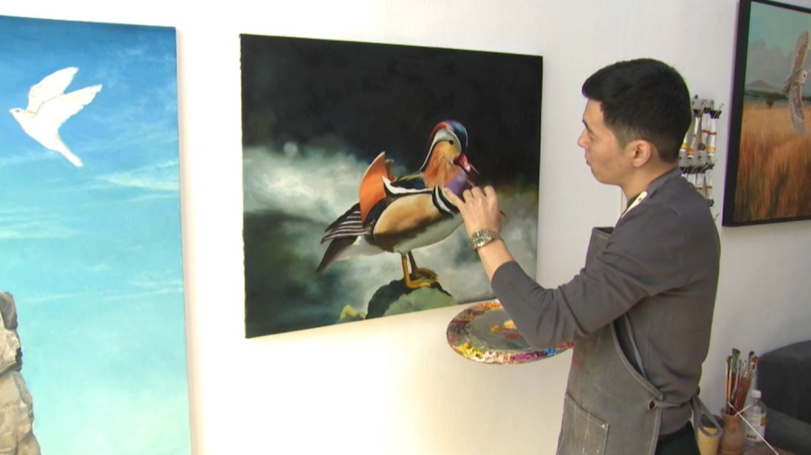 Тірі құстар елестейді: алматылық суретшінің туындылары көпшілікті таңғалдырды