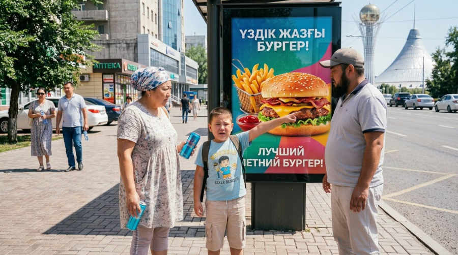 В Казахстане хотят ограничить рекламу фастфуда и сладких напитков