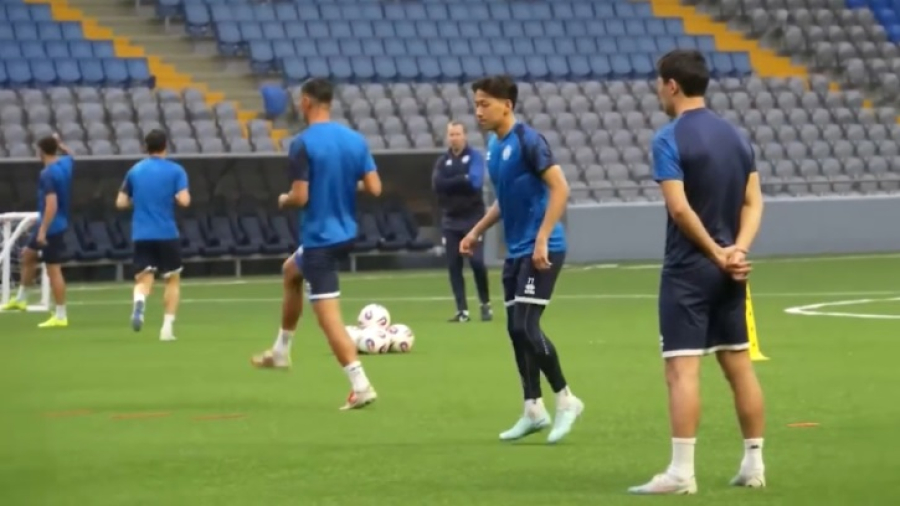 Сборная Казахстана готовится к матчу с Бельгией