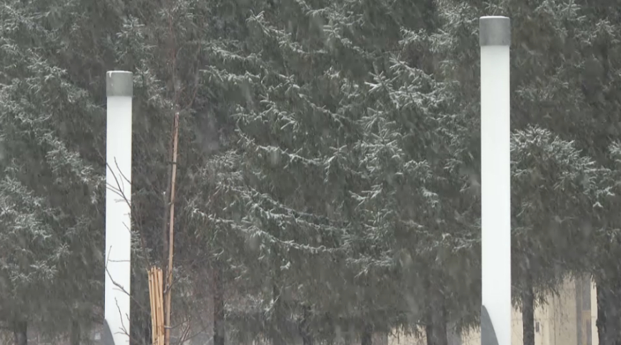 Снегопад накрыл Астану