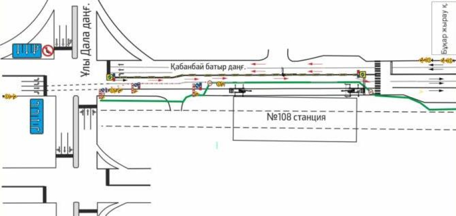 Строительство LRT: участок проспекта Кабанбай батыра частично перекроют