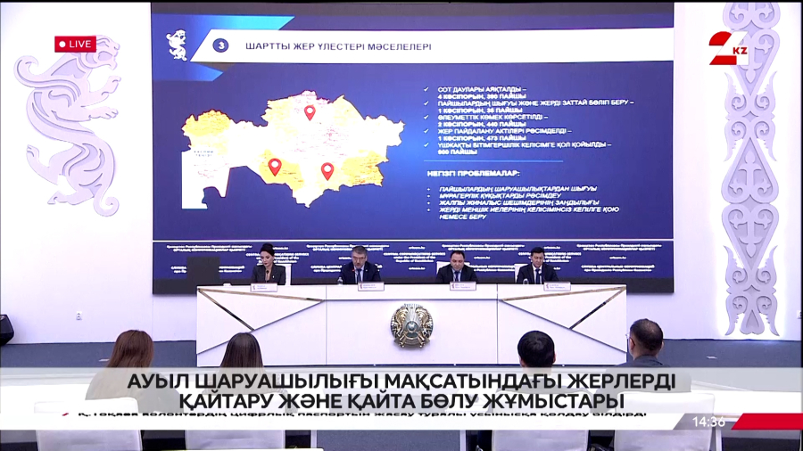 Ауыл шаруашылығы мақсатындағы жерлерді қайтару және қайта бөлу жұмыстары. Брифинг