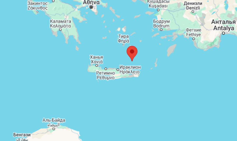 Мощное землетрясение произошло у берегов острова Крит
