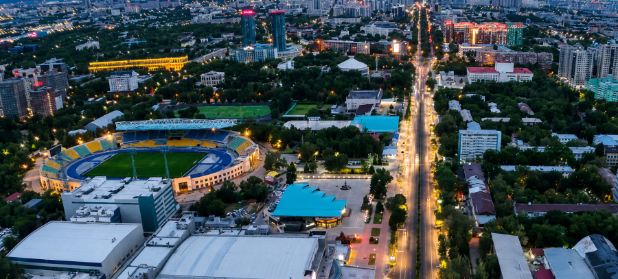 Во время матча в Алматы болельщик выбежал на поле с флагом партии