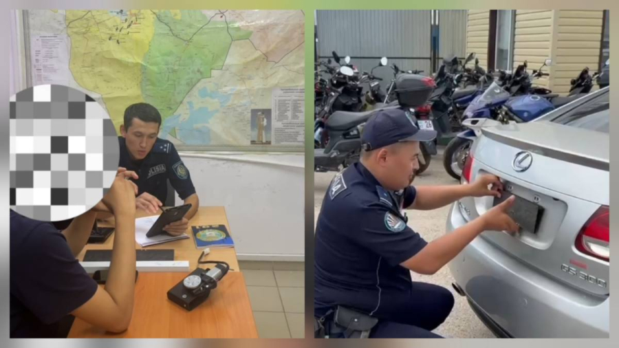Водитель с переворачивающимися номерами задержан в Актюбинской области