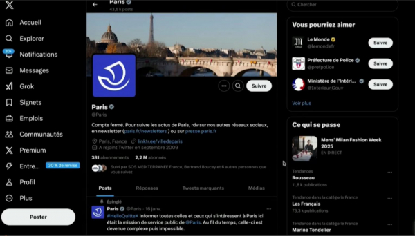 Париж мэриясы X әлеуметтік желісіндегі өзінің парақшасын жауып тастады