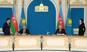 Президенты Казахстана и Азербайджана подписали ряд документов