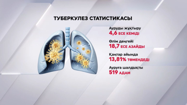 Елде туберкулезге шалдығу дерегі 18,7 есе кеміді