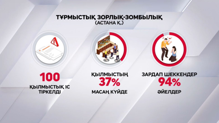 Биыл елордада 100-ден аса зорлық-зомбылық фактісі тіркелді