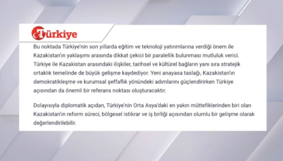 СМИ Турции о конституционной реформе в Казахстане