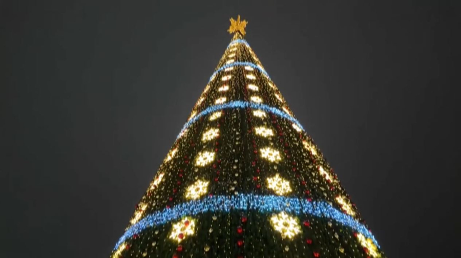 Новогоднюю ёлку зажгли в Петропавловске