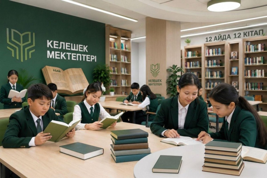 «Зерделі ұлт»: Келешек мектептерінде «12 айда 12 кітап» жобасы басталады