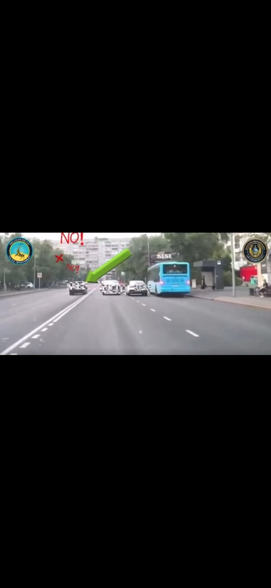 Опасный выезд на встречную полосу сняли на видео в Павлодаре