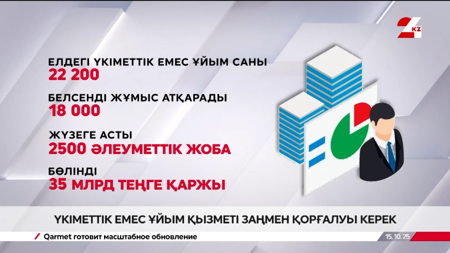 Үкіметтік емес ұйым қызметі заңмен қорғалуы керек