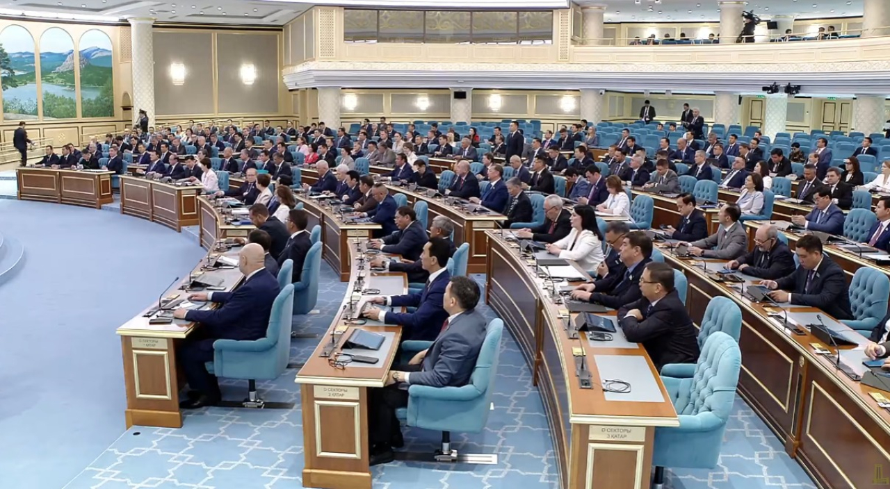 Скрин из видео совместного заседания Палат Парламента