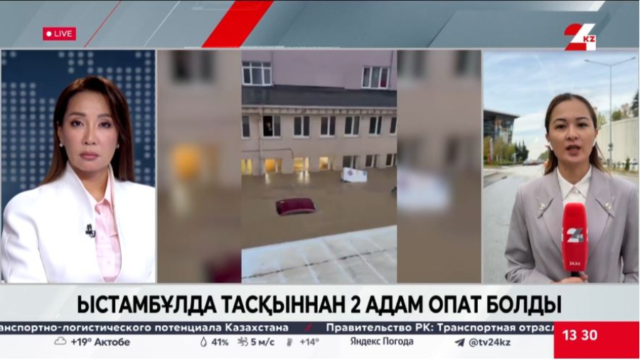 Ыстамбұлда су тасқынынан екі адам көз жұмды. LIVE