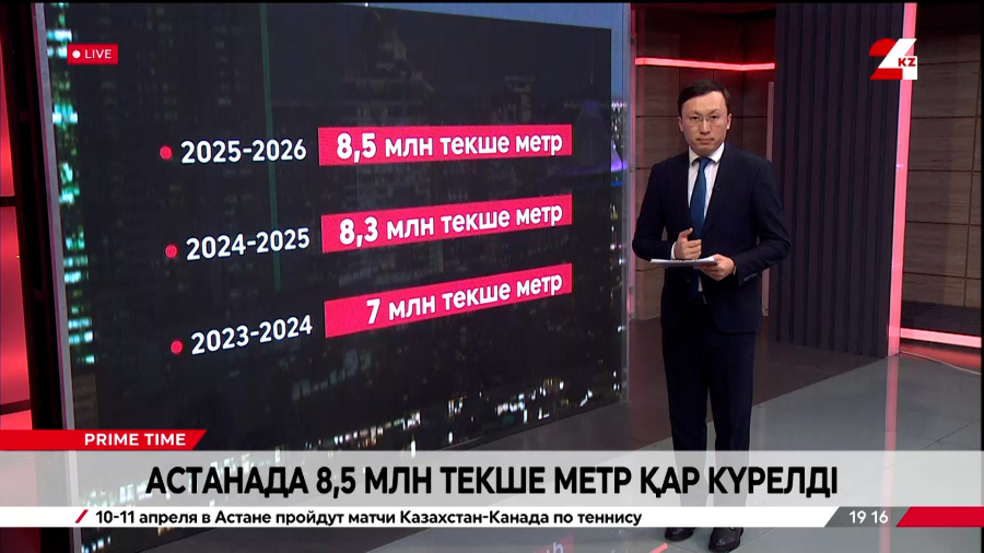 Астанада 8 млн текше метр қар күрелді