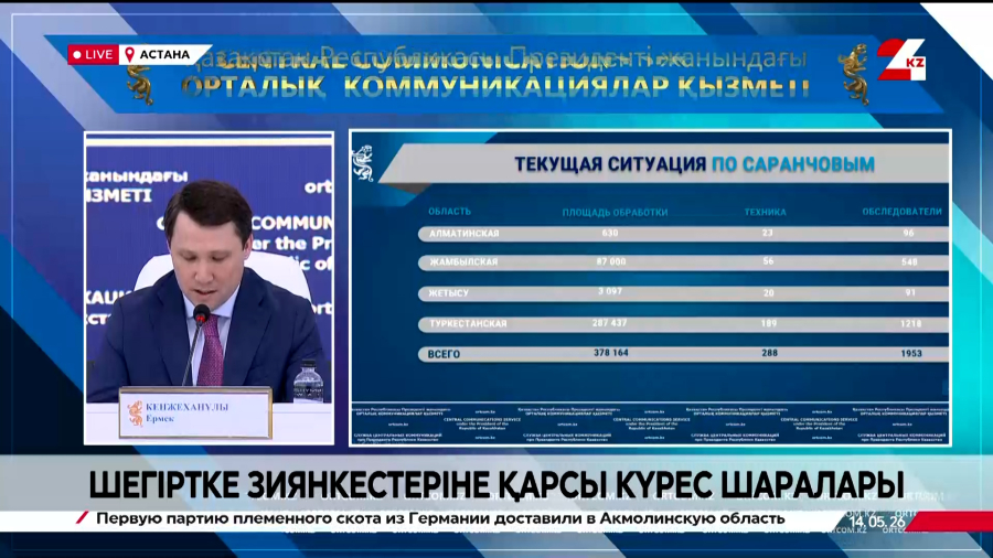 Шегіртке зиянкестеріне қарсы күрес шараларын жүргізу туралы. Брифинг