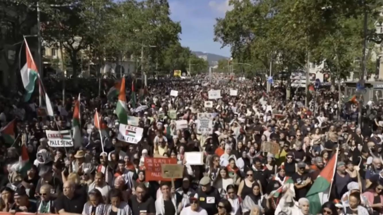 Тысячи человек в Испании вышли на акцию в поддержку Палестины