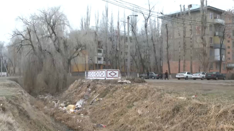 Водные каналы в Таразе засорены ТБО