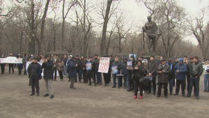 Представители ОСДП устроили мирный митинг в Алматы