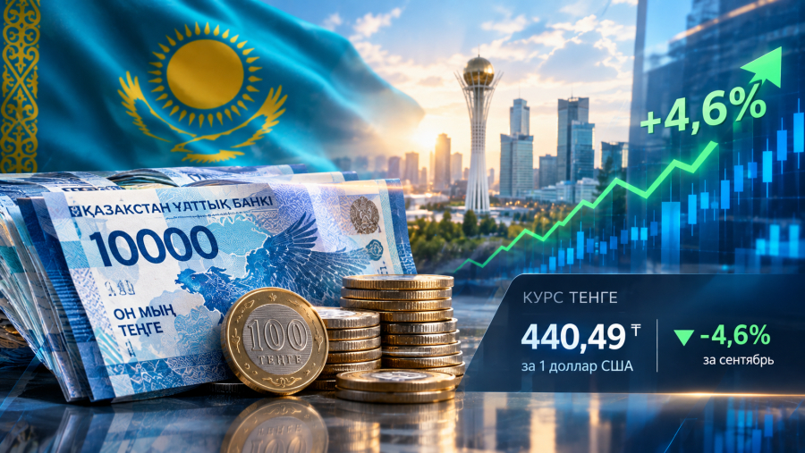 Теңге укрепился на 4,6% за сентябрь