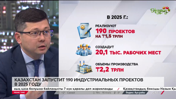 Казахстан запустит 190 индустриальных проектов в 2025 году. Азамат Панбаев