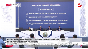 О проведённой работе по возврату незаконно приобретенных активов. Брифинг